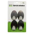 GANCIO ADESIVO ACCIAIO 5,2 X 3,6 CM CONF. 4 PZ