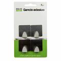 GANCIO ADESIVO ACCIAIO 3,5 X 3,9 CM CONF.4 PZ