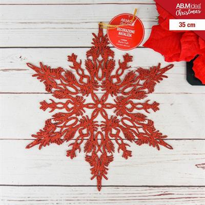APPENDINO DECORAZIONE NATALIZIA 6PUNTE 35CM COLORE ROSSO