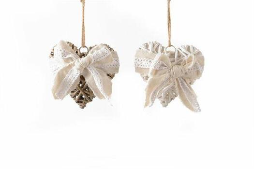 APPENDINO CUORE MON AMOUR CON PIZZO COLORI ASS. 15X15X5CM
