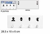APPENDIABITI PER PORTA IN LEGNO 4POSTI