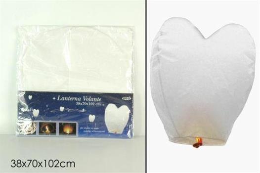 LANTERNA COLANTE CUORE 38X70X102CM COLORE BIANCO