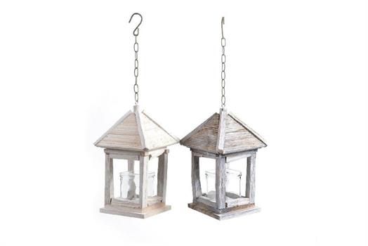 LANTERNA CASETTA LEGNO 16X26X16CM COLORI ASS.