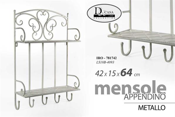 MENSOLA IN METALLO CON APPENDINI 42X15X64CM