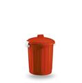 BIDONE PATTUMIERA CON COPERCHIO 50 LT COLORE ROSSO