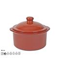 PENTOLA DRITTA IN TERRACOTTA CON COPERCHIO 18 CM