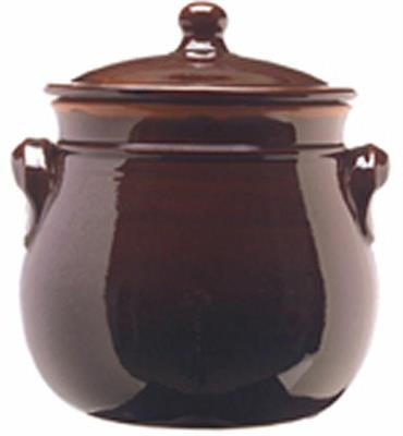 PENTOLA TERRACOTTA BOMBATA CON COPERCHIO 20CM BRUNELLA