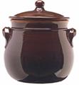 PENTOLA TERRACOTTA BOMBATA CON COPERCHIO 20CM BRUNELLA