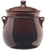 PENTOLA TERRACOTTA BOMBATA CON COPERCHIO 24CM BRUNELLA