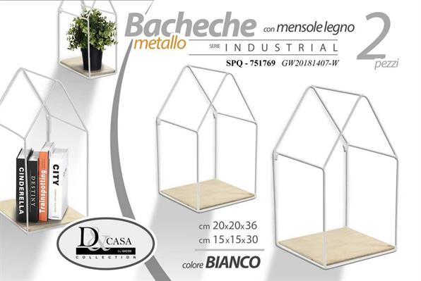 BACHECA CASA MENSOLE SET 2PZ COLORE BIANCO